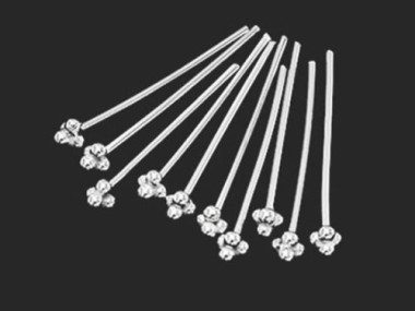 925 Sterling Silver Head Pins 0.7x20 mm.