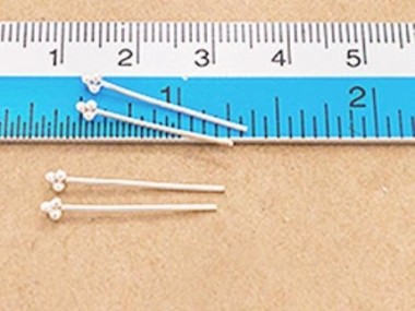 925 Sterling Silver Head Pins 0.7x20 mm.