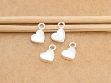 925 Sterling Silver Heart Charms 5x6mm.