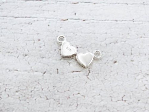 4 of 925 Sterling Silver Heart Charms 5x6mm. Polish Finished .