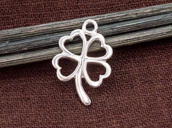 1 of 925 Sterling Silver Clover Pendant 15x21mm. Polish Finished