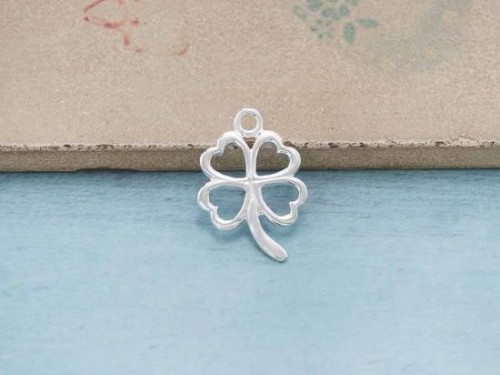 1 of 925 Sterling Silver Clover Pendant 15x21mm. Polish Finished