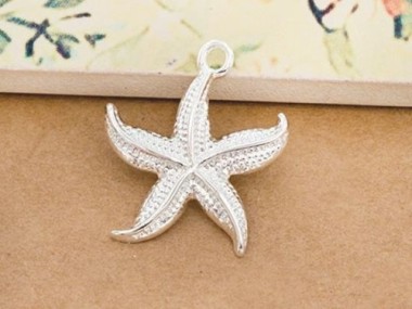 925 Sterling Silver Starfish Pendant 20mm.