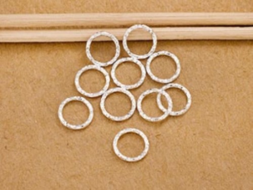 10 of 925 Sterling Silver Diamond Cut Circle Links, Connectors 8mm.