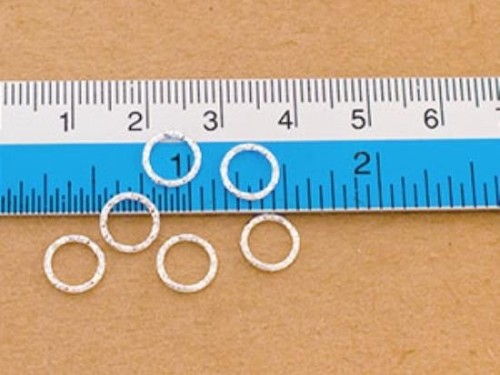 10 of 925 Sterling Silver Diamond Cut Circle Links, Connectors 8mm.