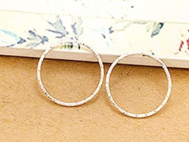 925 Sterling Silver Diamond Cut Circle Links, Connectors 20x1 mm.