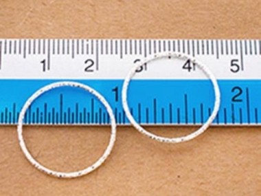 925 Sterling Silver Diamond Cut Circle Links, Connectors 20x1 mm.