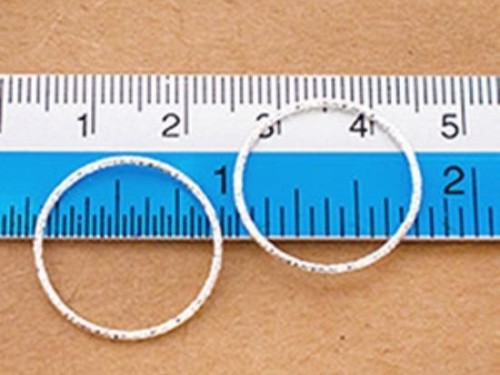 4 of 925 Sterling Silver Diamond Cut Circle Links, Connectors 20x1 mm.