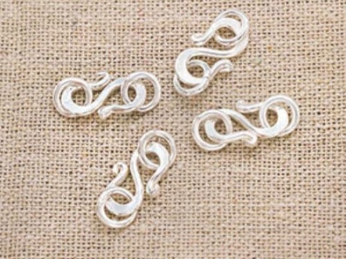 4 of Karen Hill Tribe Silver Clasps 13 mm.