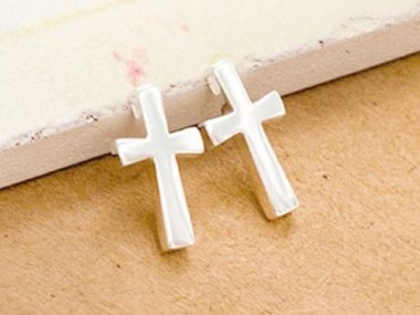 2 of 925 Sterling Silver Cross Charms 7.5x12mm.Polish Finished