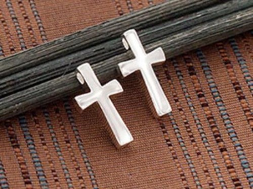 2 of 925 Sterling Silver Cross Charms 7.5x12mm.Polish Finished