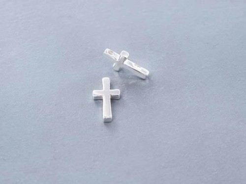 2 of 925 Sterling Silver Cross Charms 7.5x12mm.Polish Finished