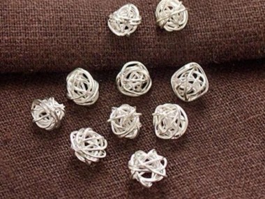 Karen Hill Tribe Silver Wire Ball Beads 7mm.