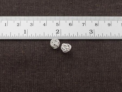 10 of Karen Hill Tribe Silver Wire Ball Beads 7mm.