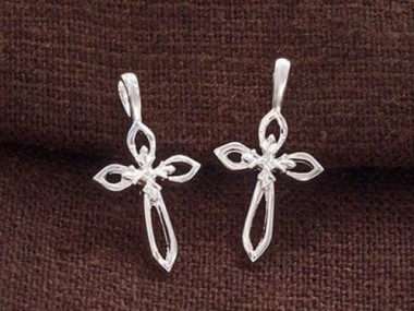 925 Sterling Silver Cross Charms 11x15 mm.