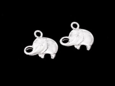 925 Sterling Silver Elephant Charms 8x12 mm.