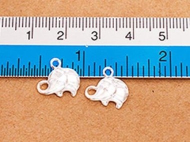 925 Sterling Silver Elephant Charms 8x12 mm.