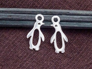 925 Sterling Silver Little Penguin Charms 7x13mm.