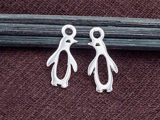 2 of 925 Sterling Silver Little Penguin Charms 7x13mm.