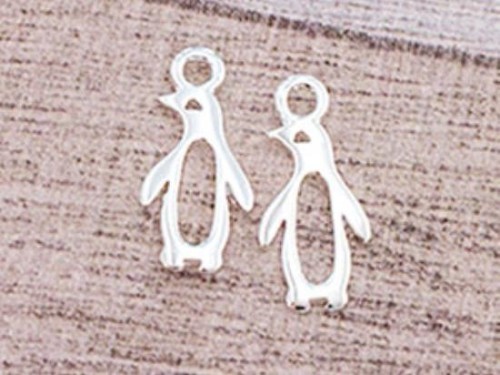 2 of 925 Sterling Silver Little Penguin Charms 7x13mm.