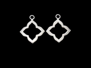 925 Sterling Silver Moroccan Style Flower Charms 15 mm.