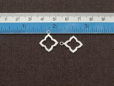 925 Sterling Silver Moroccan Style Flower Charms 15 mm.