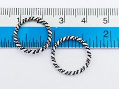 925 Sterling Silver Twisted Circle Links, Connectors 18 mm.O