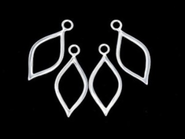 925 Sterling Silver Marquise Drop Charms 9x18mm.