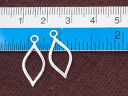 4 of 925 Sterling Silver Marquise Drop Charms 9x18mm.