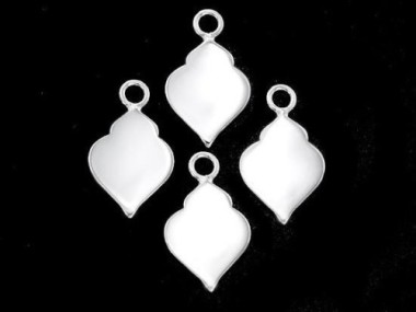 925 Sterling Silver Moroccan Style Drop Charms 9x12 mm.