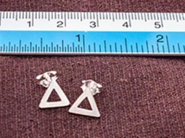 925 Sterling Silver Brushed Triangle Stud Earrings