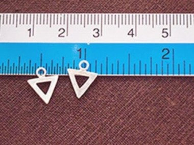 925 Sterling Silver Brushed Triangle Charms 8.5x7.5 mm.