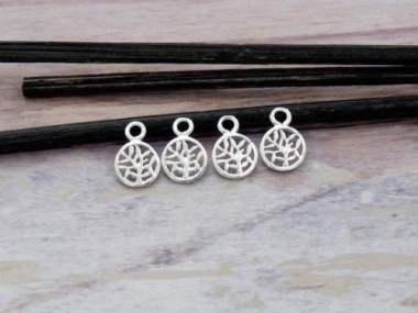 925 Sterling Silver Tree of Life Charms 7 mm.