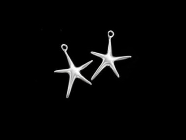 925 Sterling Silver Starfish Charms 12mm.