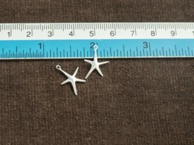 925 Sterling Silver Starfish Charms 12mm.