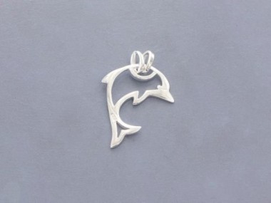 925 Sterling Silver Dolphin Pendant 17x24mm.