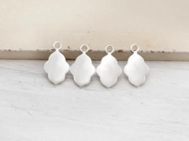 925 Sterling Silver Moroccan Style Drop Charms 9x13mm.