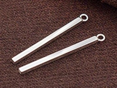 925 Sterling Silver Rectangle Stick Charms 2x30mm.