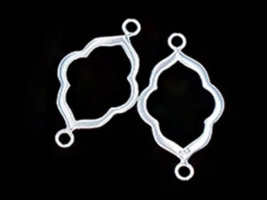 925 Sterling Silver Moroccan Style Drop Links, Connectors 15x20 mm.