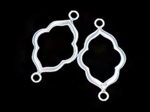 2 of 925 Sterling Silver Moroccan Style Drop Links, Connectors 15x20 mm. Polish Finished