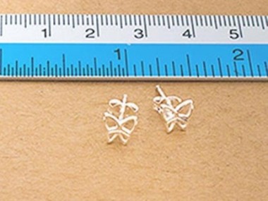 925 Sterling Silver small Butterfly Stud Earrings 6mm.