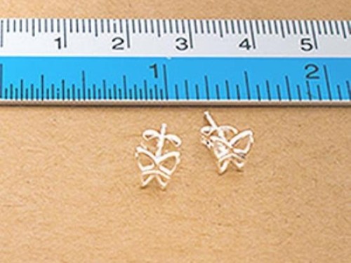 1 pair of 925 Sterling Silver small Butterfly Stud Earrings 6mm. Polish finished