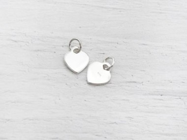 925 Sterling Silver Heart Charms 8x9 mm.