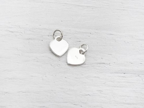 4 of 925 Sterling Silver Heart Charms 8x9 mm.