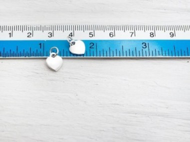 925 Sterling Silver Heart Charms 8x9 mm.