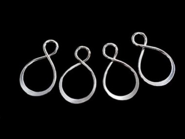 925 Sterling Silver Infinity Links, Connectors 12x20 mm.