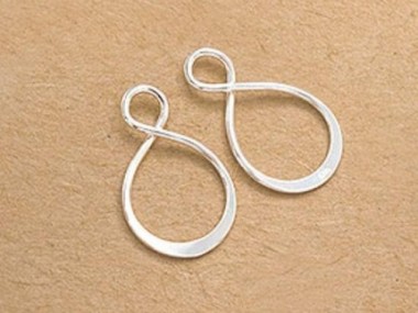 925 Sterling Silver Infinity Links, Connectors 12x20 mm.