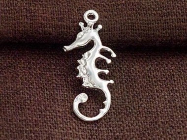 1 of 925 Sterling Silver Seahorse Pendant 11x21mm.