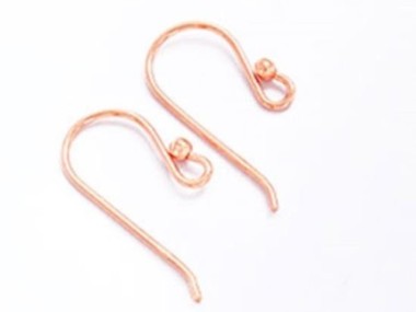 925 Sterling Silver Rose Gold Vermeil Style Earwires 8x19mm.