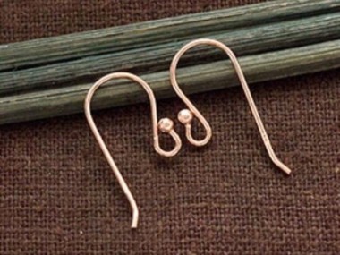 925 Sterling Silver Rose Gold Vermeil Style Earwires 8x19mm.